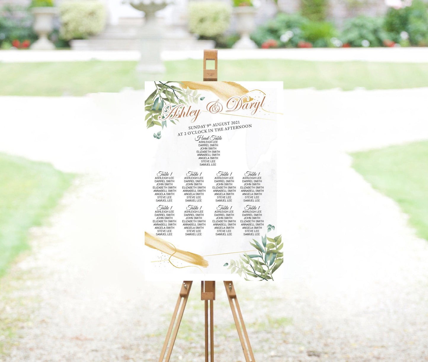 Wedding Seating Table Plan Print Board