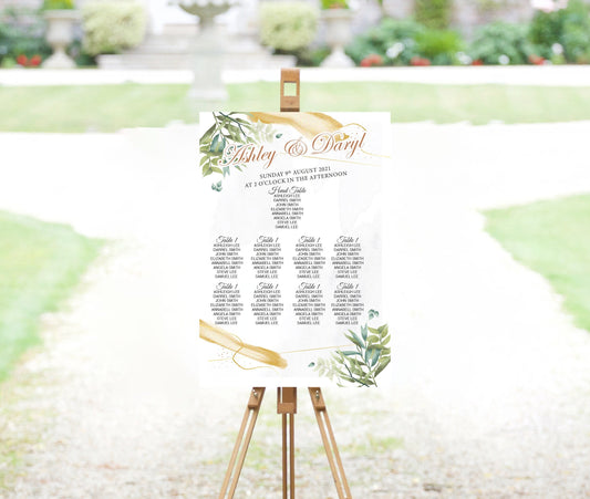 Wedding Seating Table Plan Print Board