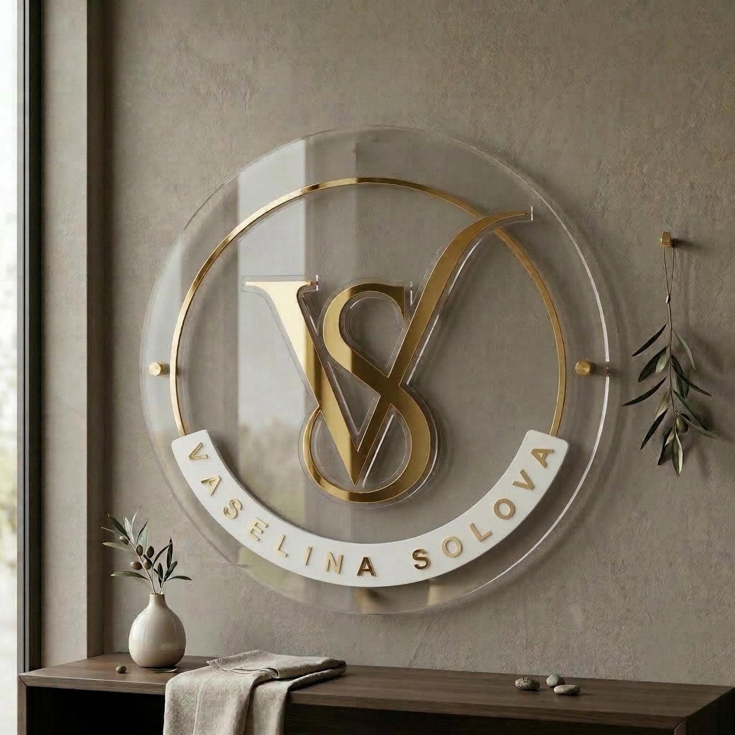 Round Acrylic Business Sign