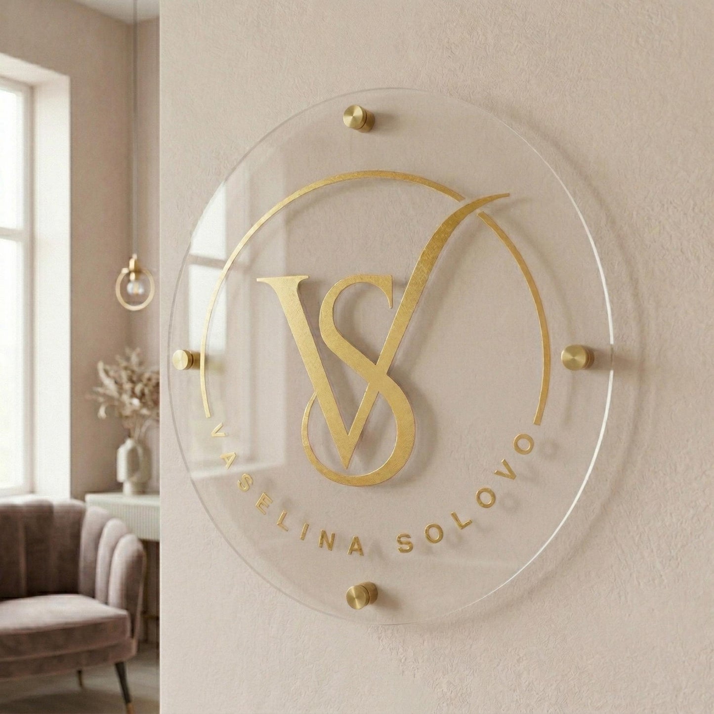 Acrylic Custom Circle Logo Sign