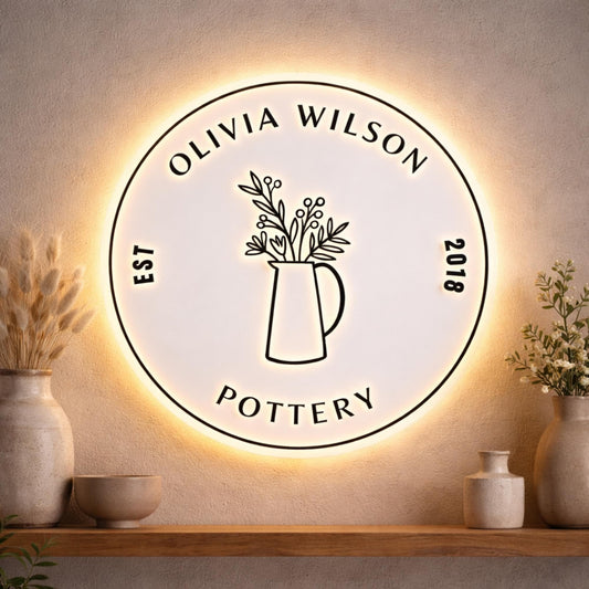 Illuminated Round Acrylic Business Sign